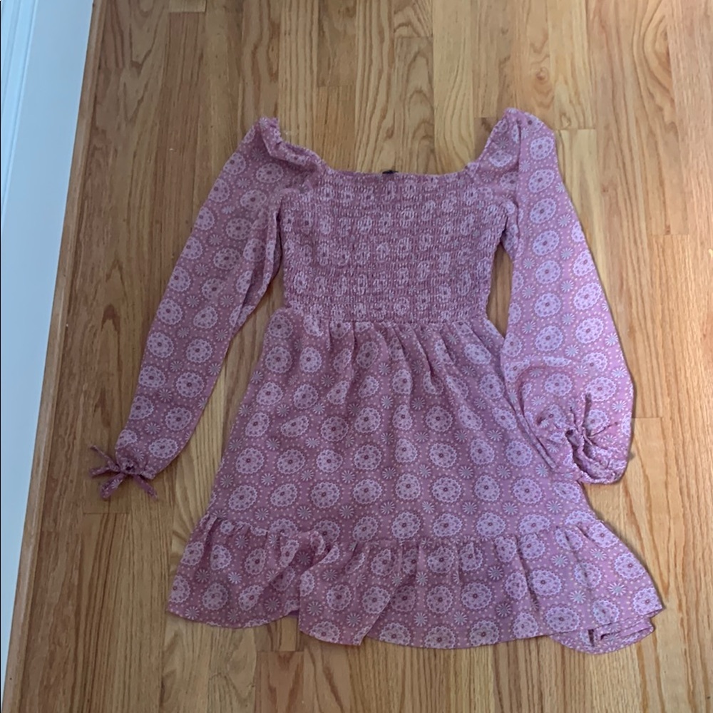 As u wish pink floral Sleeve Sundress